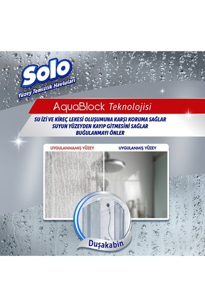 Solo Aquablock Cam Yüzeylere Özel Temizlik Havlusu 30 Yaprak