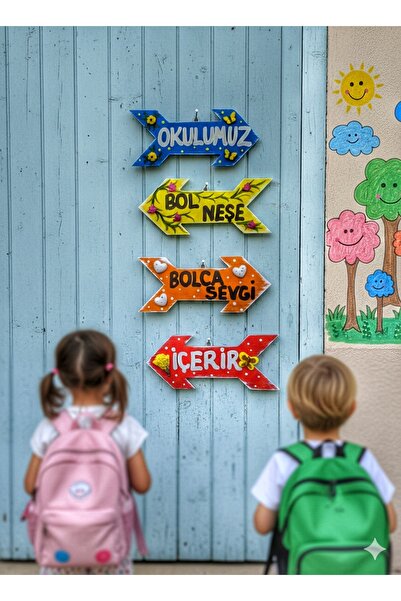 4 wooden arrows, 30×12cm each,nursery/school garden decor,customizable item