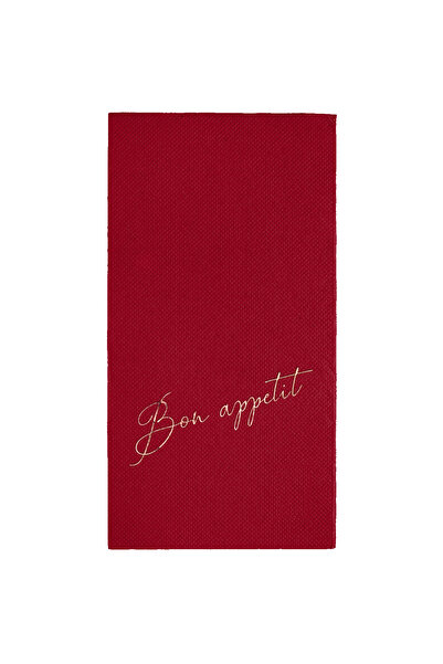 Story 40X40 cm Rose Rose Varak Bon Appetit Patterned Pack of 16 Burgundy Colo...