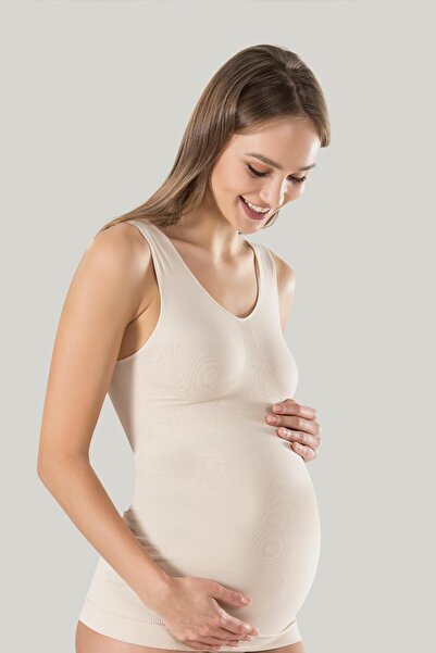 Veille Ten Bambu Hamile Atleti Translates To: Ten Bambu Pregnant Women's Tank Top |   Thick Strap Stitch-Free |   Breathable and Flexible Maternity Underwear