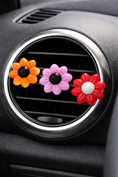 hamzam Papatya Tasarımlı Araç Havalandırma Süsü (Renkli Set)