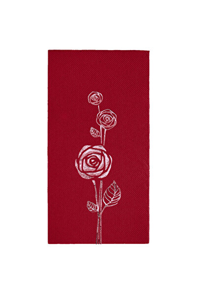 Story 40X40 cm Rose Rose Petal Patterned 16-Piece Burgundy Colored Paper Napkins
