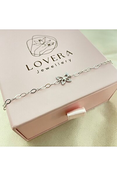 Lovera Jewellery 925 Ayar Gümüş Sertifikalı Kelebek Figürlü Kadın Bileklik