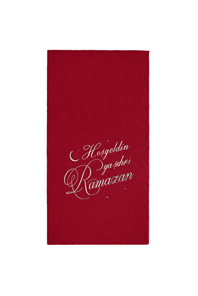 Story 40X40 cm Silver Foil Welcome City of Ramadan Patterned Pack of 16 Burgu...