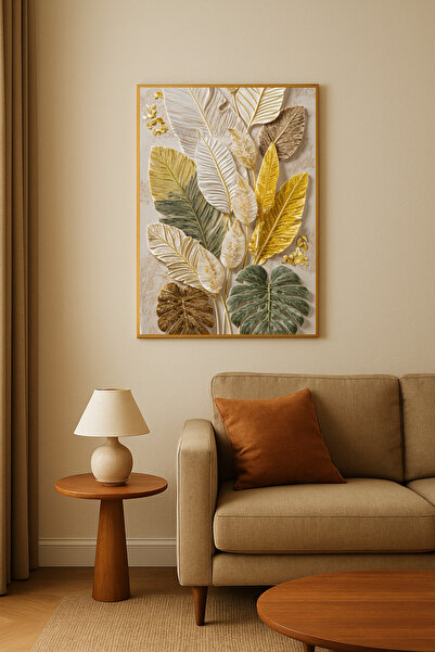 sayetablo Nobile - Gerçek Cama Baskı Gold Alüminyum Metal Çerçeveli Tekli Mod...