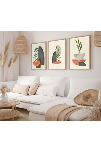 alphobitasarım Акварелна картина в бохемски стил - декоративна стена картина