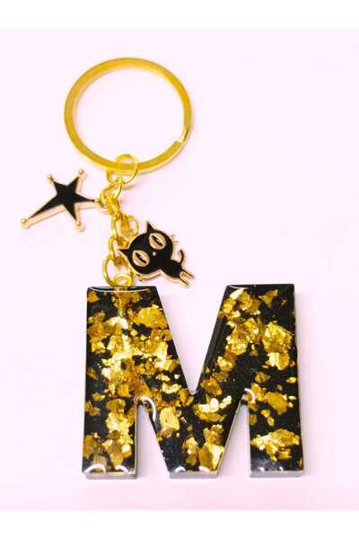 demirbasavm Handmade Letter m Epoxy Keychain
