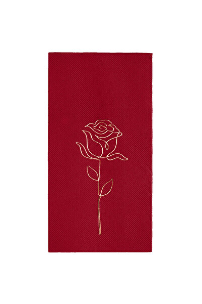 Story مناديل ورقية مزخرفة بنقش الورد مقاس 40×40 سم، عبوة من 16 قطعة بلون أحمر...