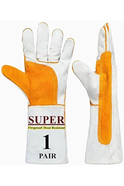 Generic 14 Inch Welding Gloves - Fire Resistant Leather Gloves for BBQ, Oven,...