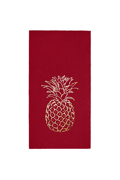 Story 40X40 cm Gold Foil Pineapple Patterned Pack of 16 Burgundy Colored Pape...