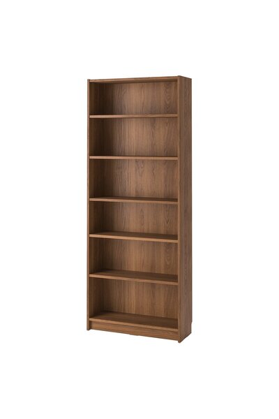 AZOZ MERCHLY Bookcase, brown walnut effect, 80 x 28 x 202 cm