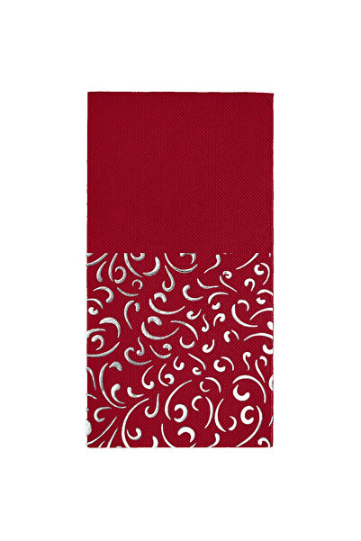 Story مناديل ورقية فضية منقوشة مقاس 40×40 سم، عبوة من 16 منديل ورقي بلون أحمر...