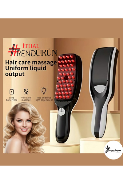 Eşya Dünyası 4 in 1 Steam Hair Care Comb Red/Blue Led Therapy Vibrating Massa...