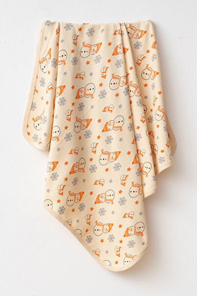 yukobaby bebeğiniz için en doğalı Snowman Natural Cotton 80X90 cm Single Laye...