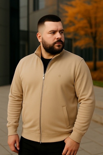 Maccali Чоловічий светр великого розміру на блискавці