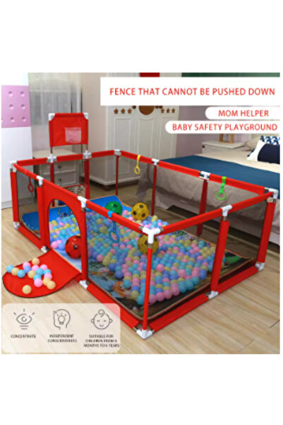 LAOBAN Children's play game fence indoor baby toddler safety fence baby crawling playground RED