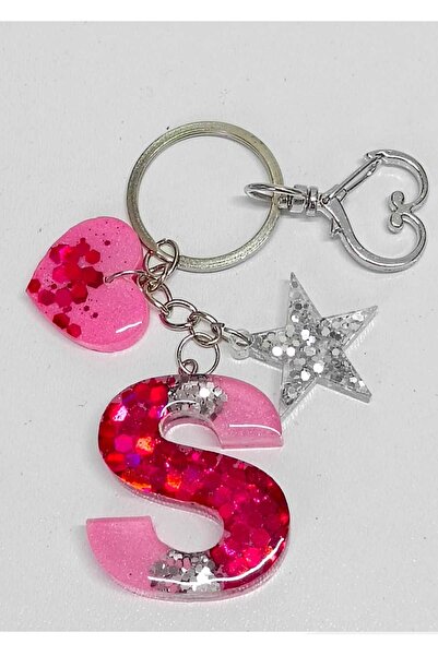 demirbasavm Handmade Letter S Epoxy Keychain