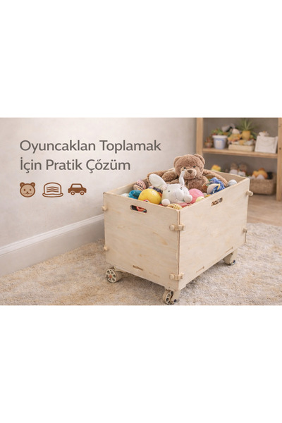 ZAMWIC Montessori Uyumlu Ahşap Oyuncak Toplama Kutusu