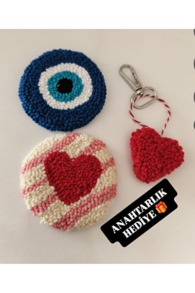 ETİK AKSESUAR El Yapımı Punch Bardak Altlığı 2’li Set – Kalın Dokulu, Kaymaz,...