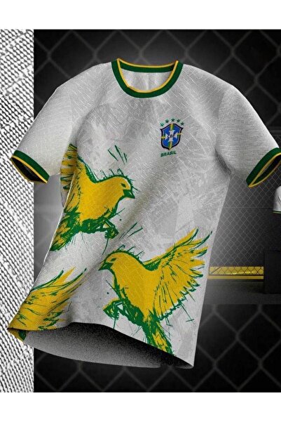 Lion Spor Brazil Special Patterned White Jersey Women's T-Shirt No Name