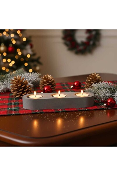 ysftasarım Dekoratif 3 lü mumluk