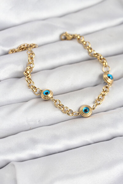 Lisinya 316L Steel Evil Eye Model Gold Color Women's Bracelet -
