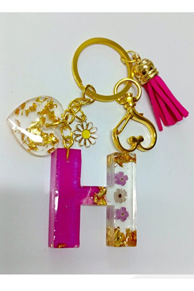 demirbasavm Handmade Letter H Epoxy Keychain