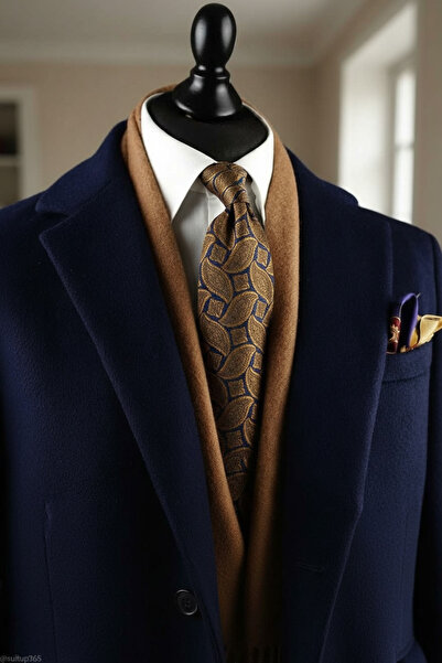 CROATE Navy Blue Check Pattern 8cm Micro Tie