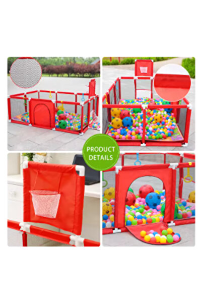 LAOBAN Children's play game fence indoor baby toddler safety fence baby crawling playground RED