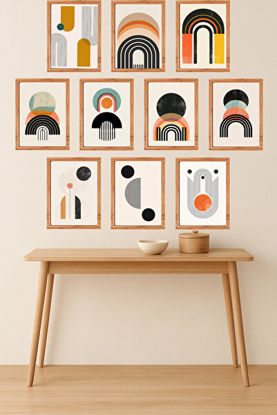 UNT 10-Piece Modern Bohemian Wall Painting Set with Frame Look – 15X20 cm Mdf Uv Printing