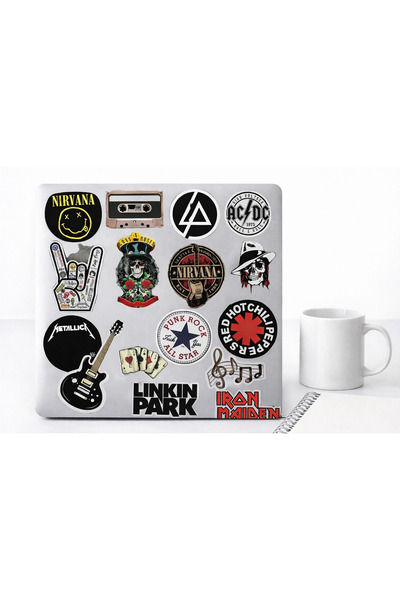 Limitless Design Music Culture Rock Metal Sticker Set – Laptop Suitcase Helme...