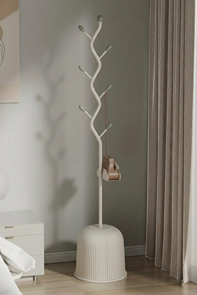Generic Versatile floor stand for accessories, bags, and clothes; stylish tree design.