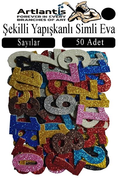Artlantis Şekilli Simli Eva Yapışkanlı 50 li 1 Paket Kendinden Yapışkanlı Sim...