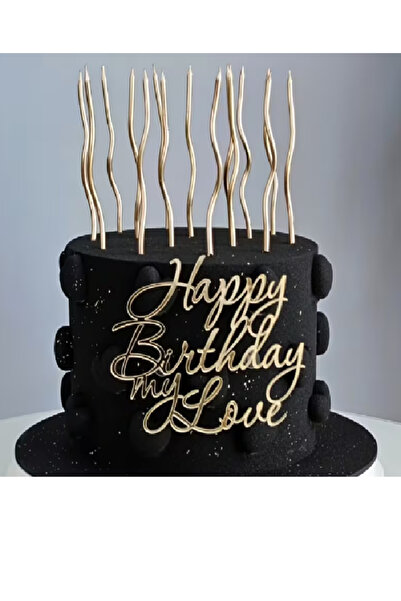 cugy parti malzemeleri HAPPY BİRTHDAY MY LOVE | PASTA YAZISI GOLD