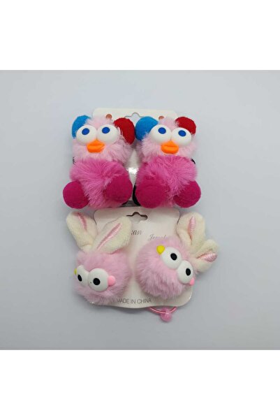 Masal Gurumi Pompon Plush Cute Buckle Set Two Pairs of Buckles Girl's Gift