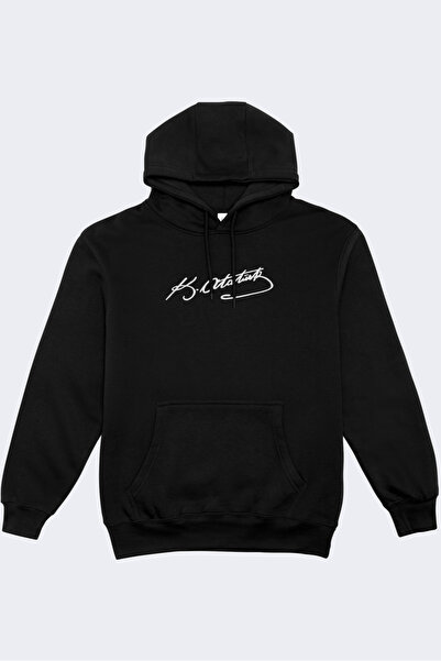 ATATÜRK NAKIŞLI 3 İPLİK ŞARDONLU KAPÜŞONLU SWEATSHIRT HOODIE | VIA