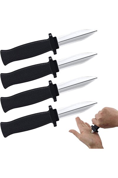X SPRING Retractable Knife from X Spring, 4 Pieces of Realistic Fake Blade fo...