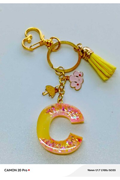demirbasavm Handmade Letter C Epoxy Keychain
