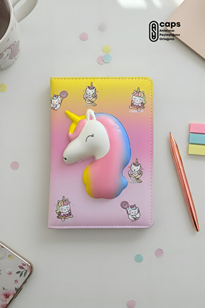 caps office Jednorog Squishy Reljefna Sveska – Pufnasta Svetla Squishy Sveska