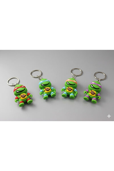 Srctech Ninja Turtles Silicone Keychain Set of 4