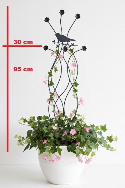 BGA Linea Bird Tribal Metal sarmaşık saksı çiçek bitki desteği 3 renk 3 ölçü mevcut 95cm/ 125cm /150 cm