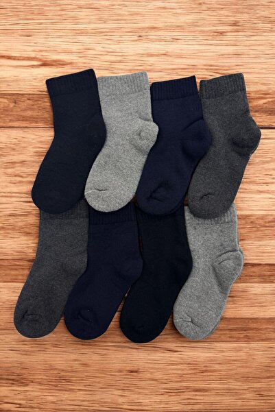 moontime alaçatı Kalın Kışlık Çocuk Çorapları, 8 Çift Dikişsiz Soket Tasarımı