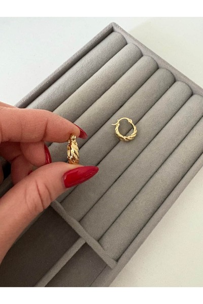 xUPING 14K Renginde Orta Boy Burgu Küpe