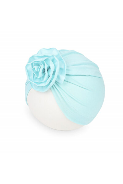 HANNA Caciulita bleu tip turban cu floare aplicata in fata