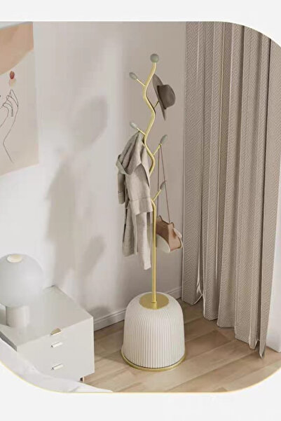 Generic Versatile floor stand for accessories, bags, and clothes; stylish tree design.