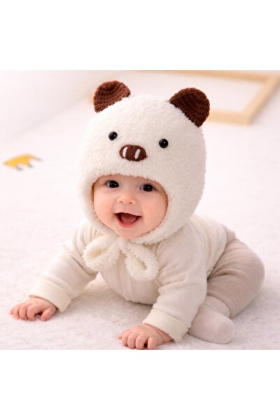 Pure Boutique Caciulita alba pentru bebelusi - Teddy