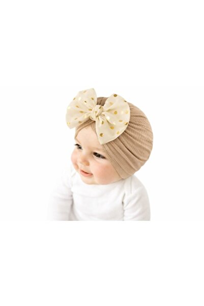 Pure Boutique Brown turban hat with applied tulle bow