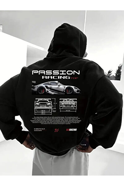 Marwah collection Hanorac pentru bărbați passion racing cu imprimeu țesătură ...