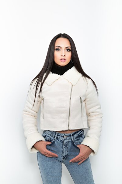 OEM Women's short white fur coat JQZ 302