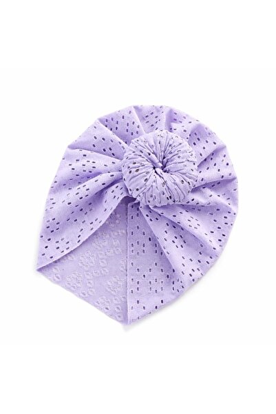 Pure Boutique Caciulita lila tip turban cu model ajurat